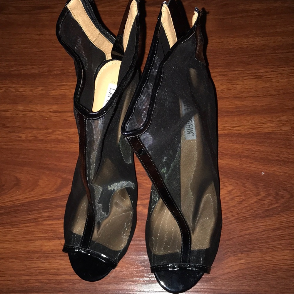 Black Mesh Heels